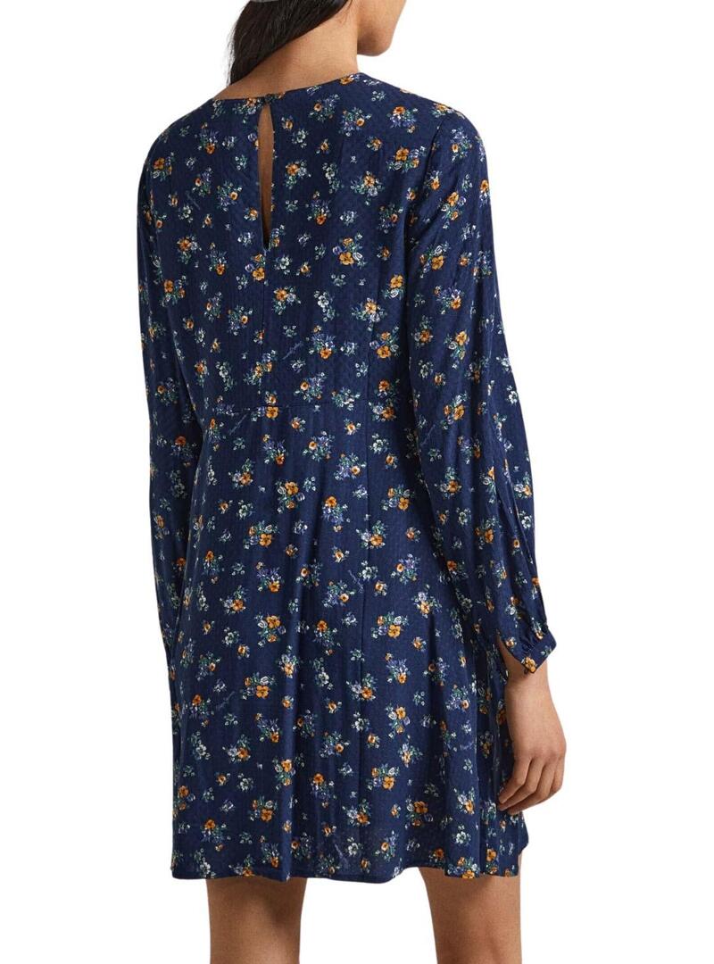 Vestito Pepe Jeans Inma Flores Blu per Donna