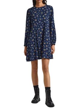 Vestito Pepe Jeans Inma Flores Blu per Donna