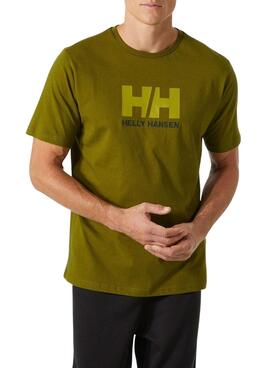 T-Shirt Helly Hansen Logo Verde per Uomo