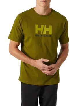 T-Shirt Helly Hansen Logo Verde per Uomo