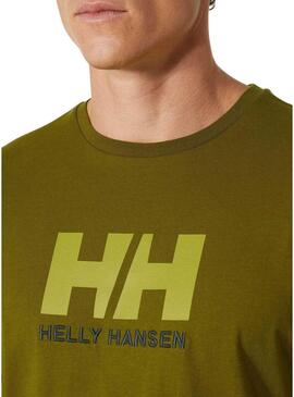 T-Shirt Helly Hansen Logo Verde per Uomo