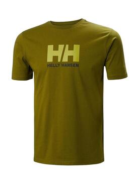 T-Shirt Helly Hansen Logo Verde per Uomo