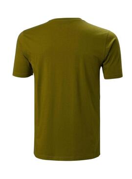 T-Shirt Helly Hansen Logo Verde per Uomo