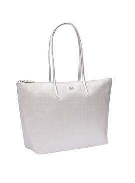 Borsa Lacoste Shopping Bag Plateado per Donna