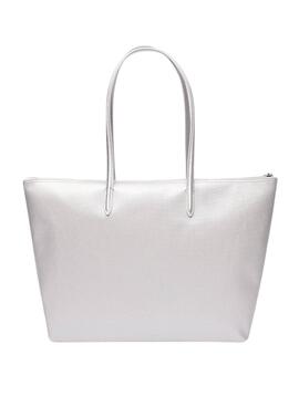 Borsa Lacoste Shopping Bag Plateado per Donna
