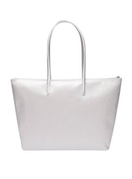 Borsa Lacoste Shopping Bag Plateado per Donna