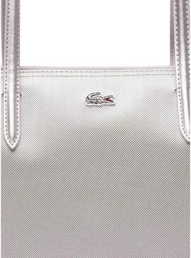 Borsa Lacoste Shopping Bag Plateado per Donna