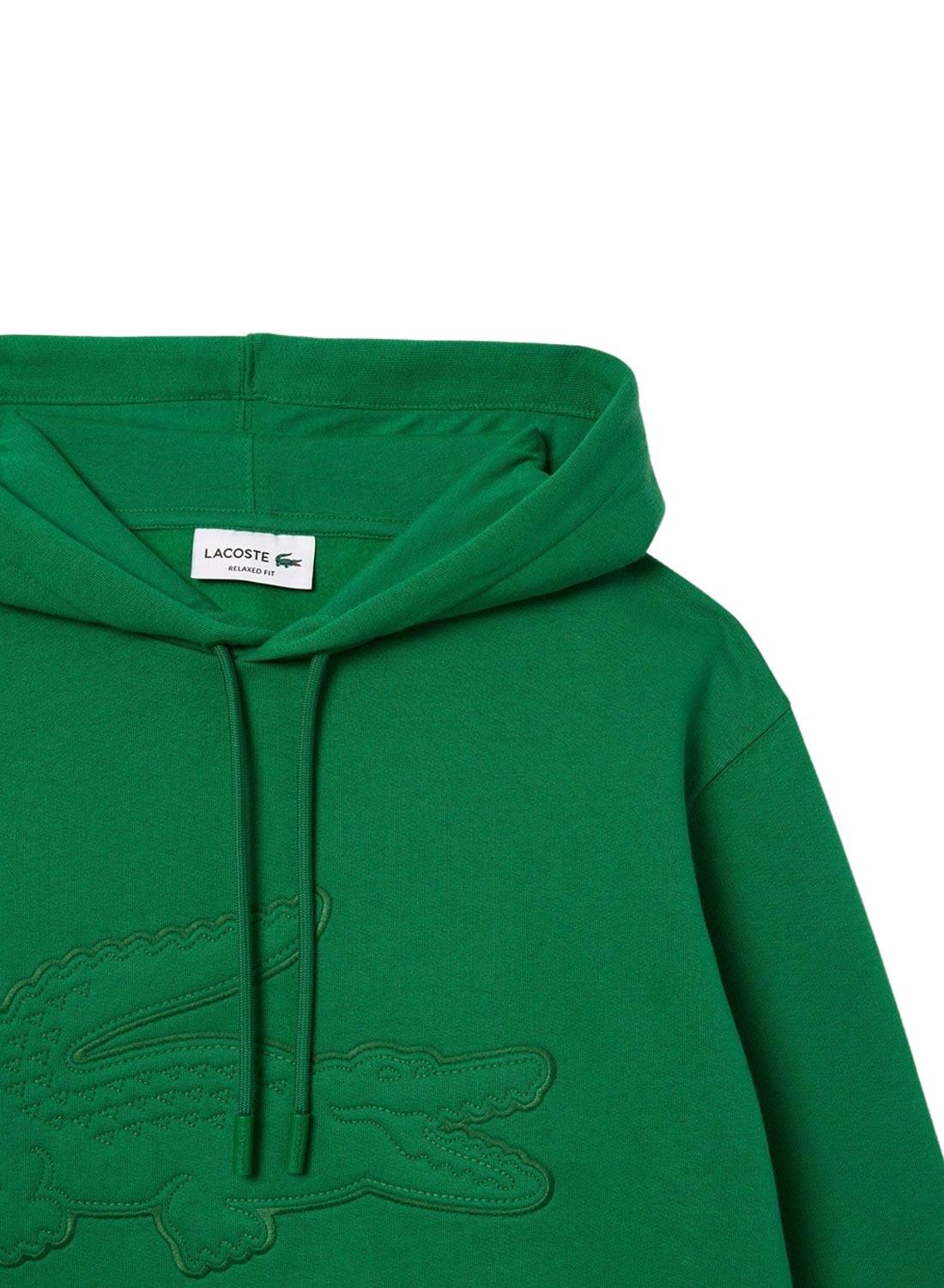 Felpa Lacoste Basic XL Verde per Uomo