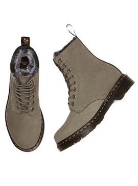 Stivales Dr Martens 1460 Serena Pelle Grigio per Donna