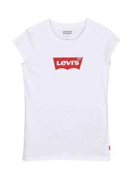 T-Shirt Levis Batwing Bianco per Bambina