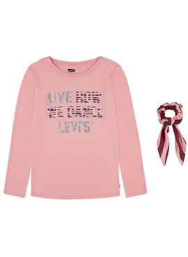 T-Shirt Levis Zebra Scrunchi Rosa per Bambina