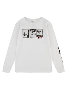 T-Shirt Levis 3Peat Photoreal Bianco per Bambino