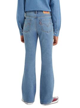 Pantaloni Levis Rise Flare Svasato Blu per Bambina