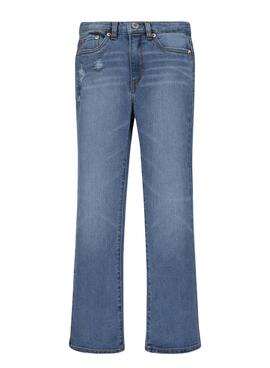 Pantaloni Levis Rise Flare Svasato Blu per Bambina