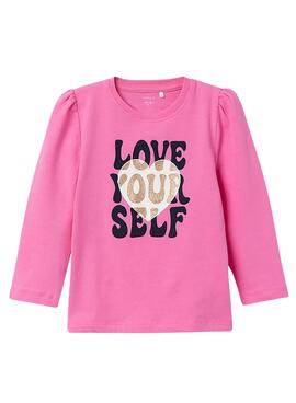 T-Shirt Name It Flovisa Rosa per Bambina