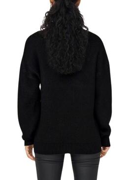 Pullover Only Viso Jaquard Nero per Donna