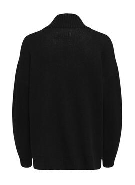Pullover Only Viso Jaquard Nero per Donna