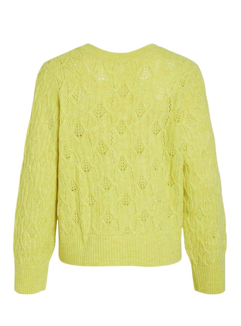 Pullover Vila Viokleo Scollo a V Giallo Donna