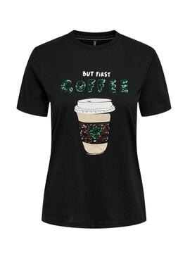 T-Shirt Only Kita Caffè Nero per Donna