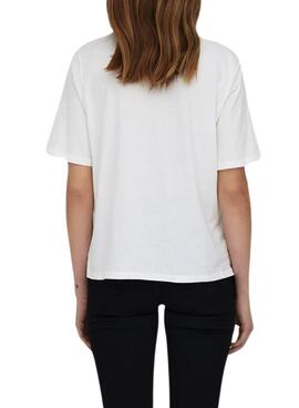 T-Shirt Only Lulù Bianco per Donna