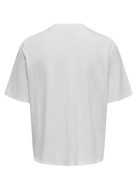T-Shirt Only Lulù Bianco per Donna