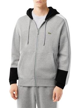 Felpa Lacoste Jogger Colore blocco Cappuccio Grigio