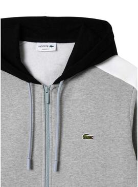 Felpa Lacoste Jogger Colore blocco Cappuccio Grigio