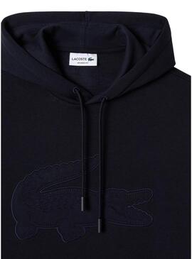 Felpa Lacoste Crocodile XL Cappuccio Blu Uomo