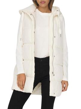 Gilet Only Imbottito Questo Beige per Donna