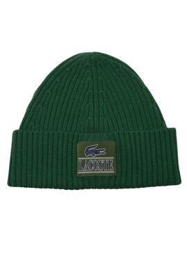 Cappello Lacoste Lana Con Parche Verde