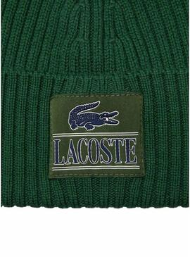 Cappello Lacoste Lana Con Parche Verde