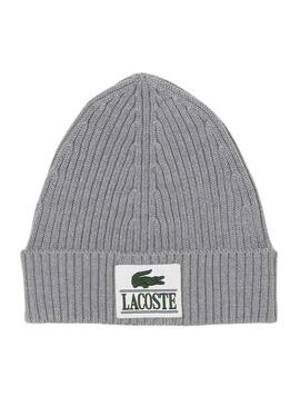 Cappello Lacoste Lana Con Parche Grigio 