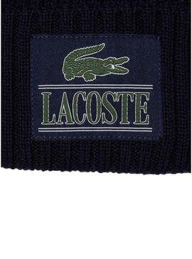 Cappello Lacoste Lana Con Patch Blu Navy