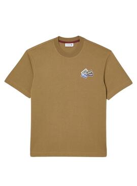 T-Shirt Lacoste Insignias Camel per Uomo