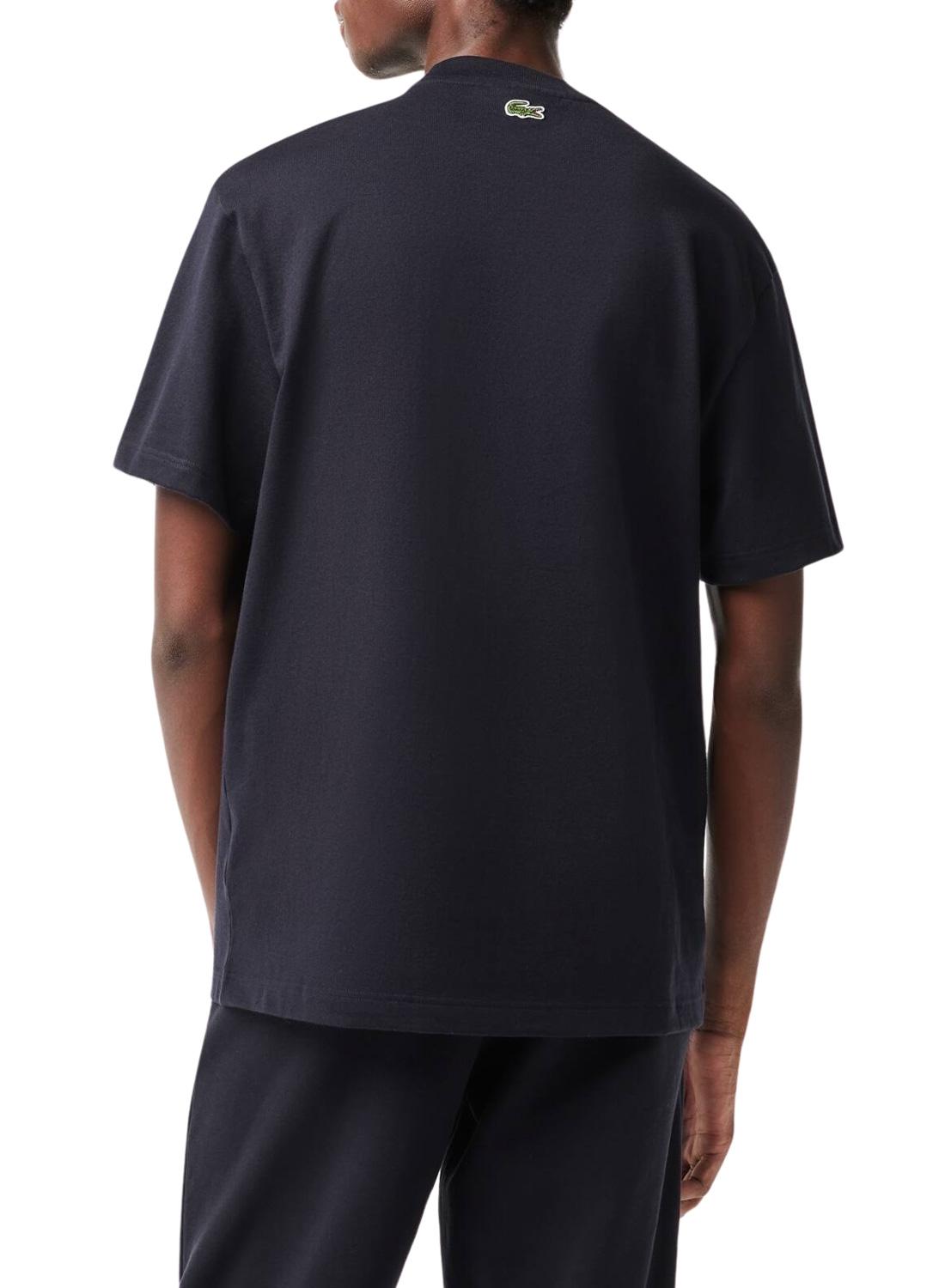T-Shirt Lacoste Imbottito Blu Navy per Uomo