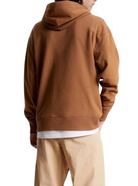 Felpa Tommy Jeans Signature Camel per Uomo