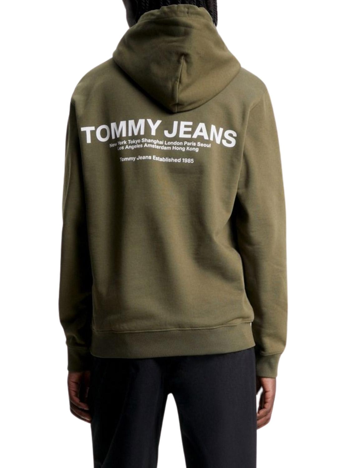 Felpa Tommy Jeans Graphic Hoodie Verde Uomo