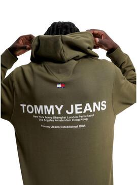 Felpa Tommy Jeans Graphic Hoodie Verde Uomo