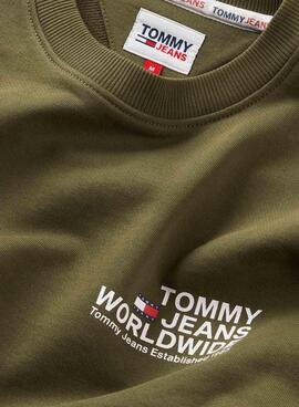 Felpa Tommy Jeans Entry Graphic Verde Uomo
