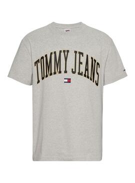 T-Shirt Tommy Jeans Gold Arch Grigio per Uomo