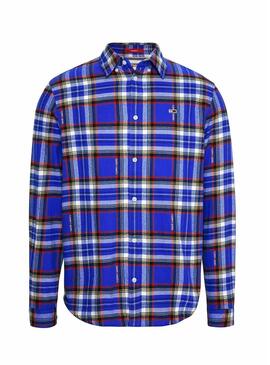 Camicia Tommy Jeans Relaxed Check Blu Uomo