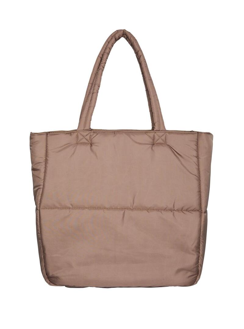 Borsa Pieces Fulla Padded Shopper Marrone Donna