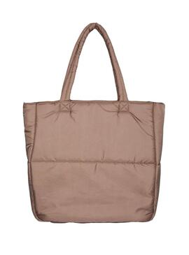 Borsa Pieces Fulla Padded Shopper Marrone Donna