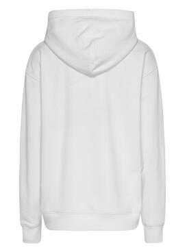 Felpa Tommy Jeans Essential Logo 1 Bianco Donna