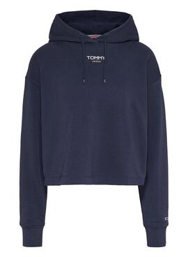 Felpa Tommy Jeans Relaxed Logo Blu Navy Donna