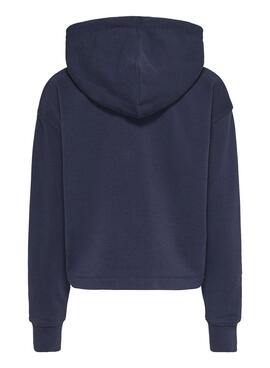 Felpa Tommy Jeans Relaxed Logo Blu Navy Donna