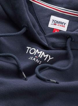 Felpa Tommy Jeans Relaxed Logo Blu Navy Donna