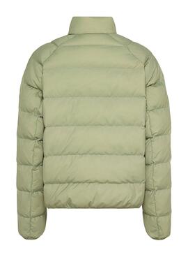 Giubbotto Tommy Jeans Light Down Verde per Donna