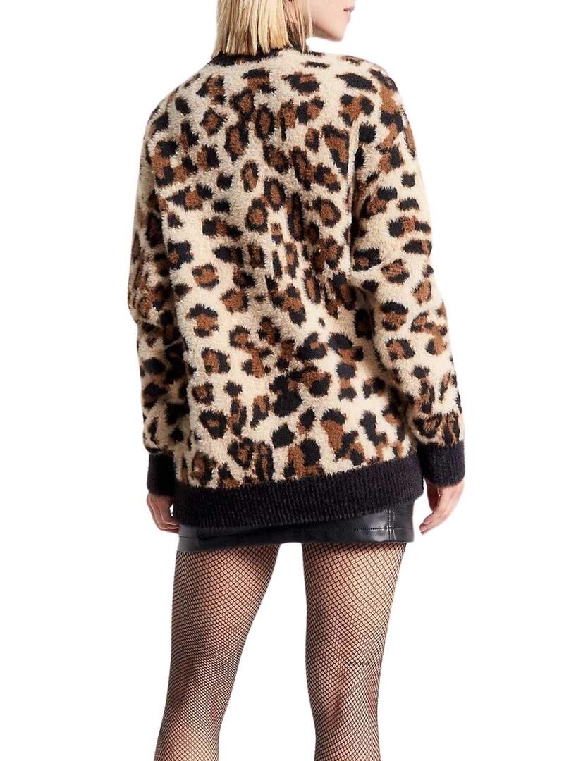 Pullover Tommy Jeans Cuello Perkins Leopardo Donna