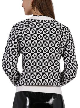 Pullover Naf Naf Jacquard bicolore Nero per Donna